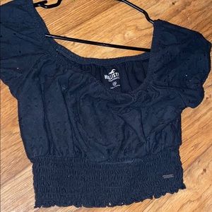black off the shoulder hollister top